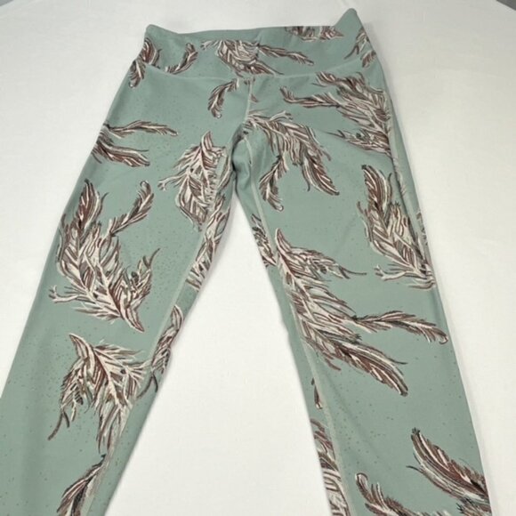 Free People Movement Green Leaf Leggings , Size: L - Picture 2 of 5